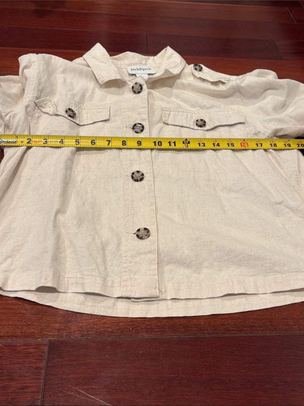 Peck&Peck Cream White Linen Cotton Blend Cropped Jacket Women’s Size Small - Picture 9 of 12